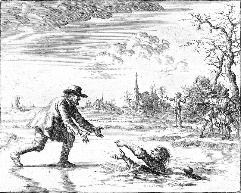 MENNONITE SAUVANT UN ENNEMI DE LA NOYADE, PAR WILLEMS, 1569